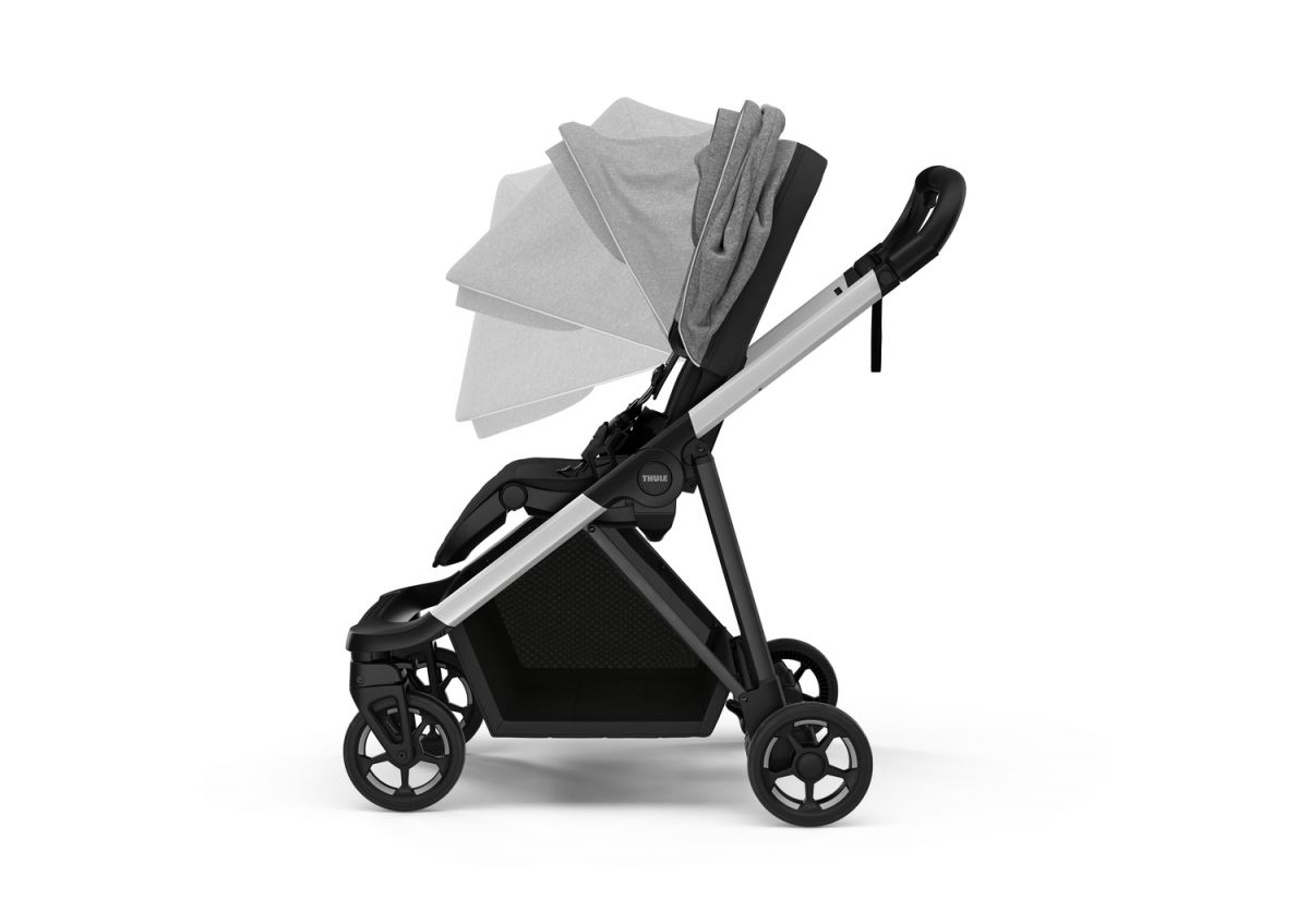 Náhled produktu - Kočárek Thule Shine Grey Melange on Aluminum  + korbička