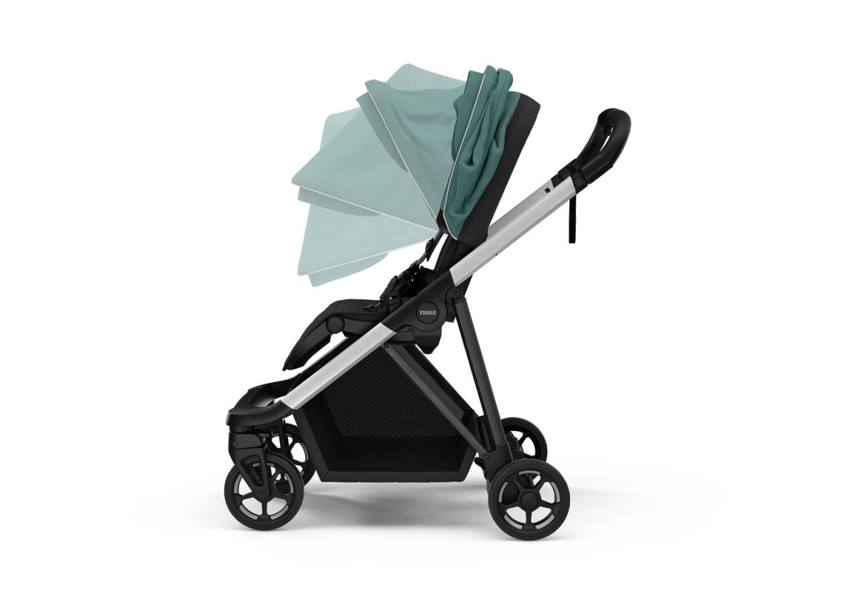 Náhled produktu - Kočárek Thule Shine Mallard Green on Aluminum  + korbička