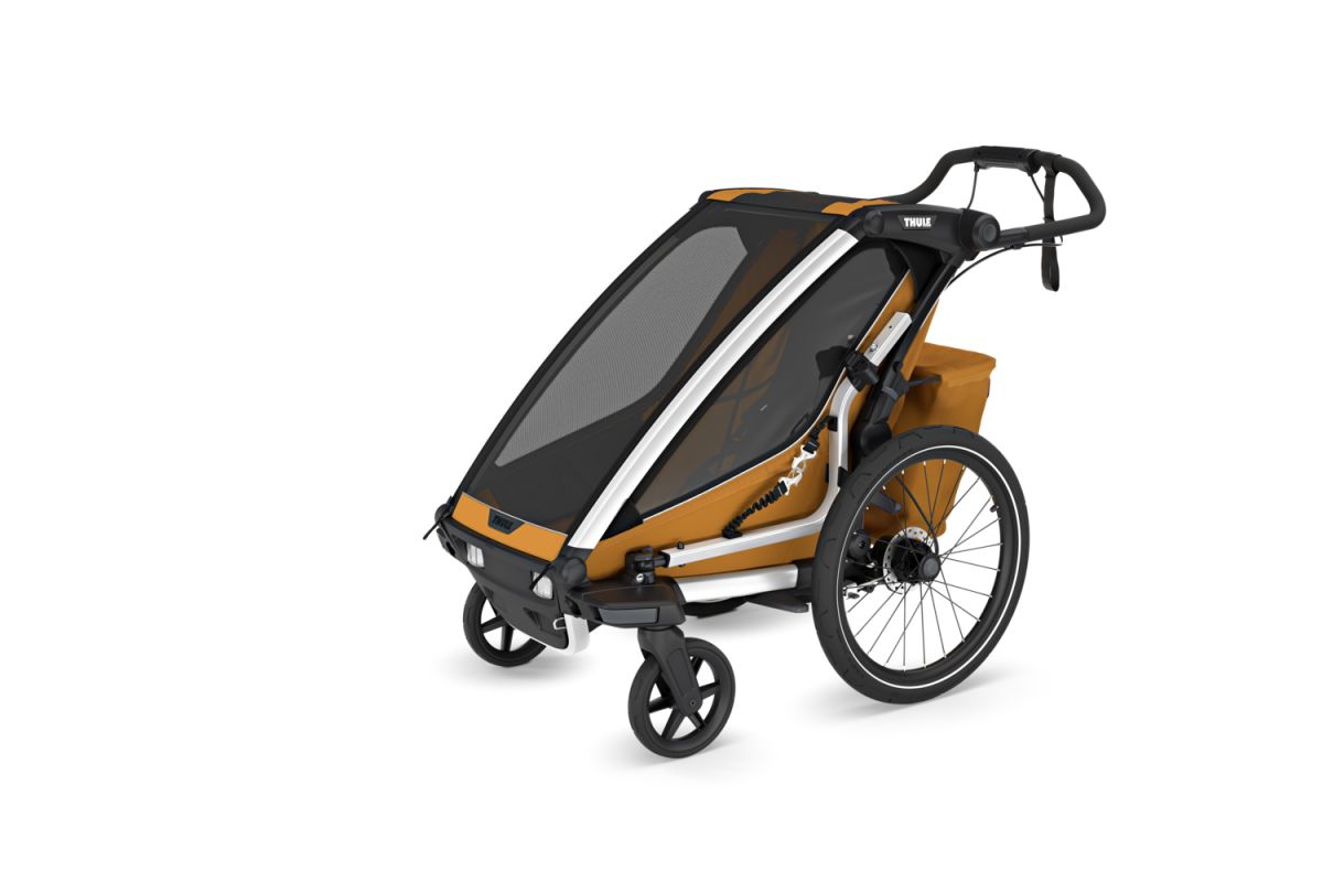 Náhled produktu - Thule Chariot Sport G3 SINGLE Natural Gold + bike set + kočárkový set + běžecký set