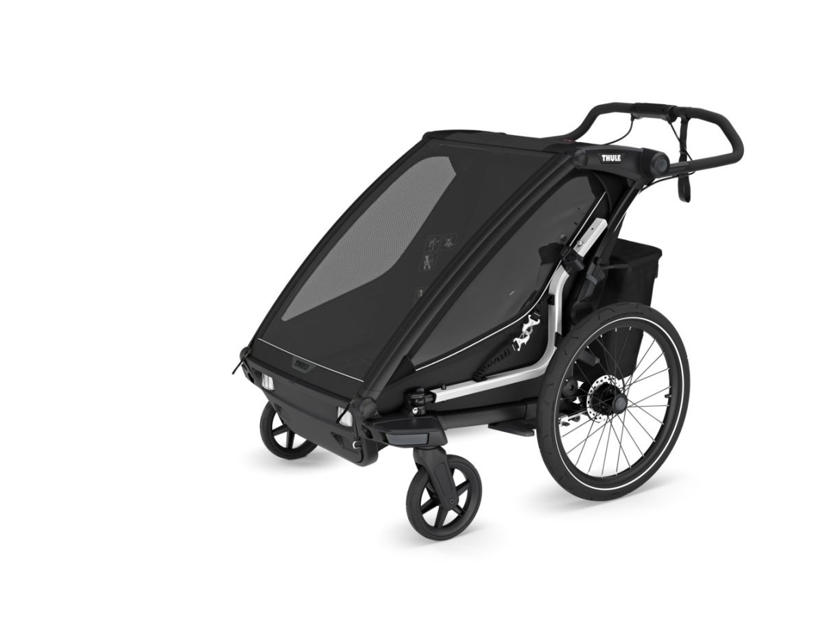 Náhled produktu - Thule Chariot Sport G3 DOUBLE Black + bike set + kočárkový set + běžecký set
