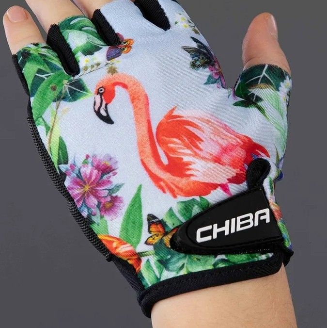 Náhled produktu - Cyklistické rukavice pro děti Cool Kids Plameňák - S