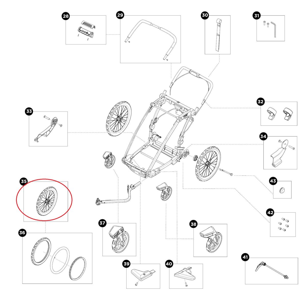Náhled produktu - Thule Chariot Sport 2 - Wheel 20