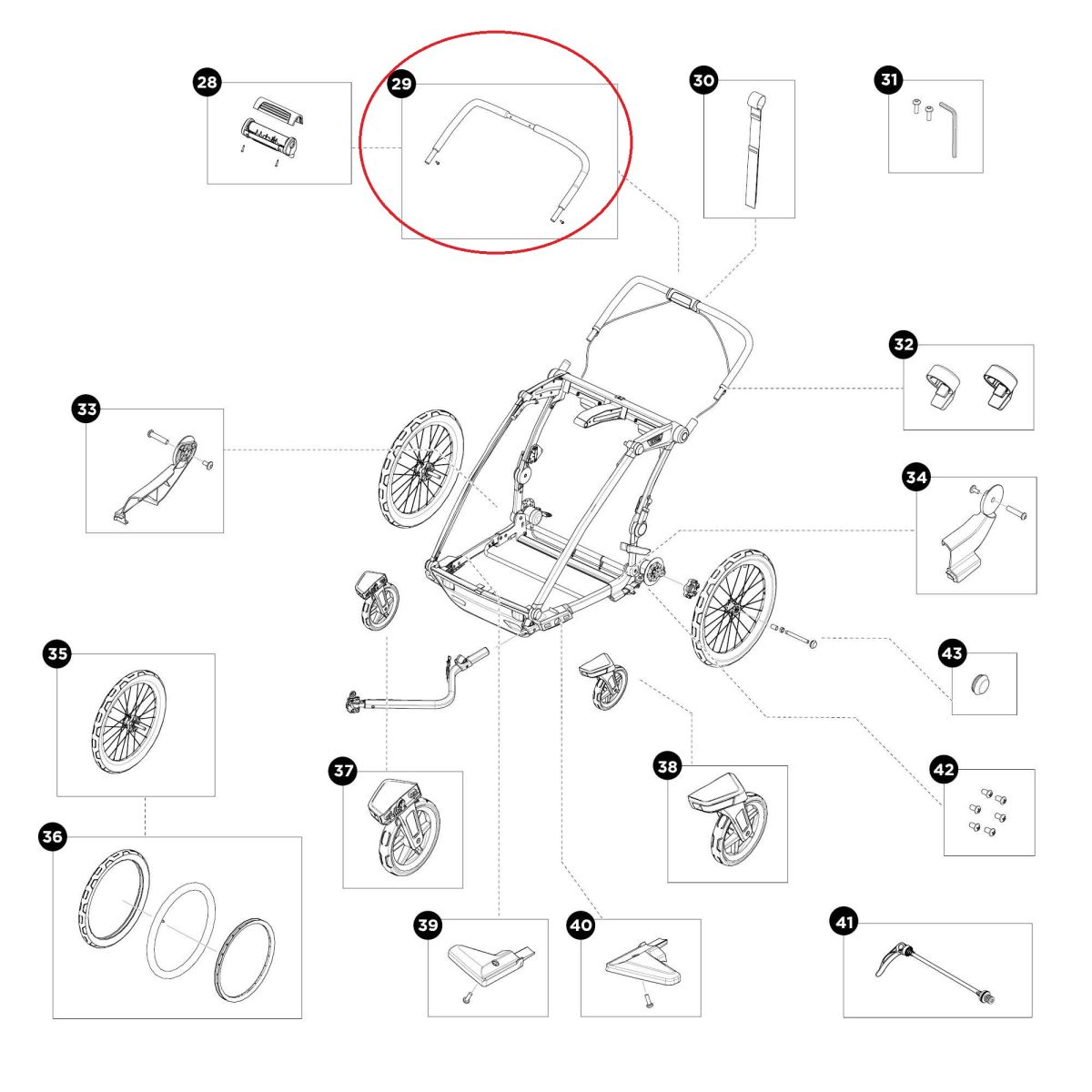 Náhled produktu - Thule Chariot Sport 2 - Handlebar 55213